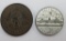 Two Chicago Worlds Fair Exhibition Tokens, 1874 and 1933
