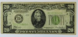 Series 1934 green stamp 20 Dollar bill