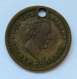 Patriotic Civil War Token, Lincoln for President and Andrew Johnson for Vice President