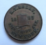 1863 R.T. Kelly Civil War Token, Constitution and Union