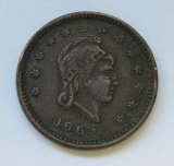 1863 Civil War Token, Wahlstedt Grocer and Liquor, Whitewater Wis