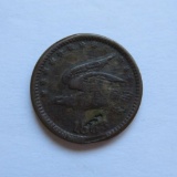 1863 Flying Eagle Civil War Token, Bellack Grocer and Provisions, Watertown Wis