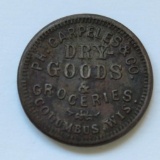 1863 Eagle Civil War Token, Carpeles and Co, Dry Goods Grocer, Columbus Wis