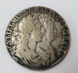 1689 Gvlielmvs, 1/2 crown, coin silver, 1 1/4
