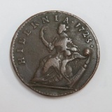 1723 Ireland 1/2 penny, Georgius Dei Gratia Rex