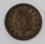 1861 Indian Head Civil War Token, Union For Ever