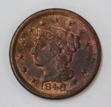 1846 Large Cent, braided hair