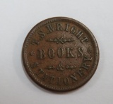 Civil War Token, TS Wright Fond du Lac Wis, Books, stationary, Chemist and Druggist