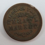 1863 Eagle Civil War Token, Frederick Thiele, Meat Market