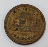 1863 Civil War Token, Our Little Monitor, ship