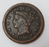 1850 Liberty Head, braided hair, Large Cent