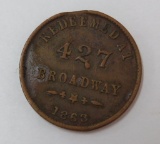 1863 Civil War Token, Benjamin & Herrick, Albany NY