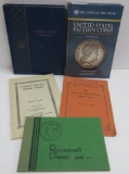 United States Coin Reference Books, three books and two storage books