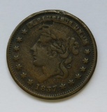 1837 Hard Times Token, Millions for Defence Not one cent for Tribute, 1