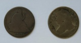 1838 O seated Liberty and 1832 Liberty silver dimes