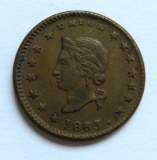 1863 Union Civil War Token, Our Card and Liberty