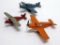 Three die cast metal planes, tootsie toy, 3 1/2