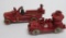 Two cast iron Fire Trucks, 3 1/2