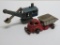 Two cast iron construction toys, Arcade steam shovel and dump truck, 4 1/2