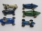 Six metal die cast race cars, five with drivers, 2