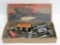 Empire Express wind up Toy Train, three piece, cast and tin, with box