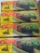 Four Roadhouse HO Model train cars with boxes