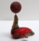 J Chein tin litho circus seal balancing ball, wind up toy, working, 4