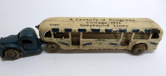 Arcade Cast Iron Century of Progress 1933 Greyhound Lines bus, 10"