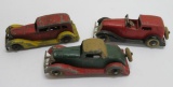 Three vintage Tootsie Toys, Sedans , 4