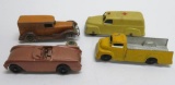 Four Tootsie Toy die cast cars and trucks, 4