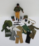 GI Joe Action figure and clothes, flocked hair, African American