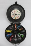 Hot Wheels Rally case and 9 Hot Wheel cars and die cast cars