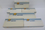 Six HO Walthers train models in boxes