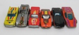 Six Hot Wheel Race Cars