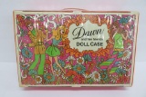 Dawn doll case and seven dolls and clothes, 6 1/2