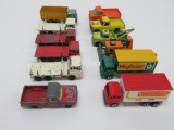 12 Matchbox trucks and construction vehicles