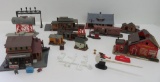 Model Railroad plasticville and lay out buildings