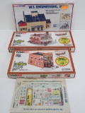 Three Tyco and Life Like HO Scale building kits