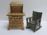 Arcade cast iron Daisy Stove and rocker