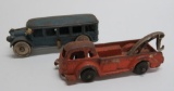 Cast iron bus and wrecker truck, 5