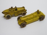 Two Cast iron race cars, 3 1/2