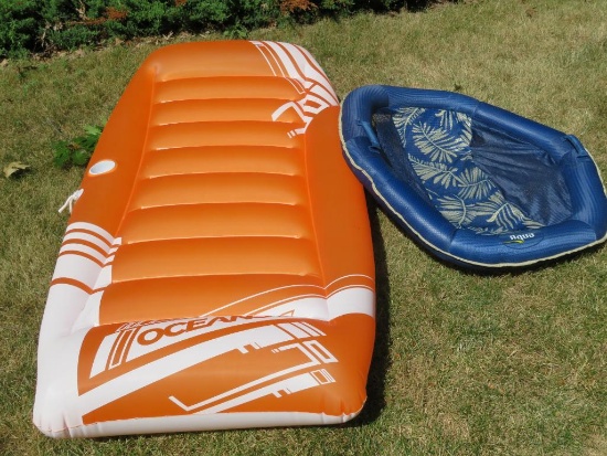 Two personal floats, raft and chair