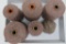Five large spools with pink-grey, 6
