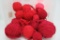 21 red Farmhouse rag balls, 4