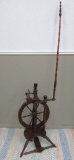 Wonderful German Upright spinning wheel with distaff