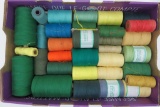 30 spools of Mayville carpet warp, greens, blues, yellow, 6