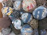 25 patterned rag balls 3 1/2