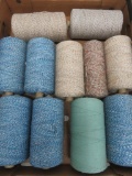 Eleven tweed carpet warp rolls, 6
