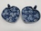 Two handled nappy dishes, Herman Nils Kahler Danish Modern Pottery, Denmark, Marguerit daisy pattern