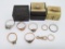 9 Assorted vintage and antique rings, sterling and gold
